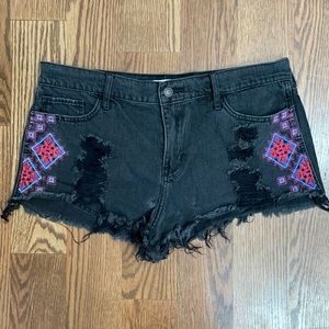 Black Hollister Jeans with Embroidery